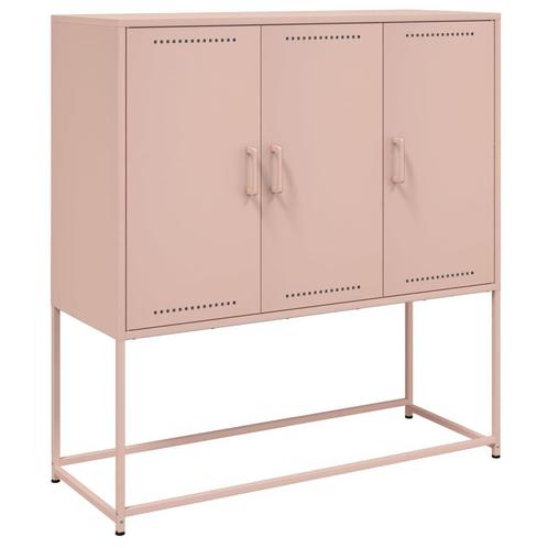 Hoge Kast Roze Staal 100cm | Retour Deal | -55%, Huis en Inrichting, Kasten | Overige, Nieuw, Verzenden