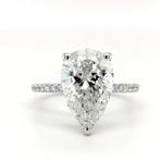 Zonder Minimumprijs - Ring - 18 karaat Witgoud -  4.20ct., Bijoux, Sacs & Beauté, Bagues