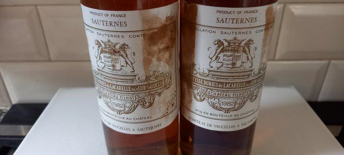 1982 Chateau Filhot - Sauternes - 2 Halve flessen (0.375L), Verzamelen, Wijnen