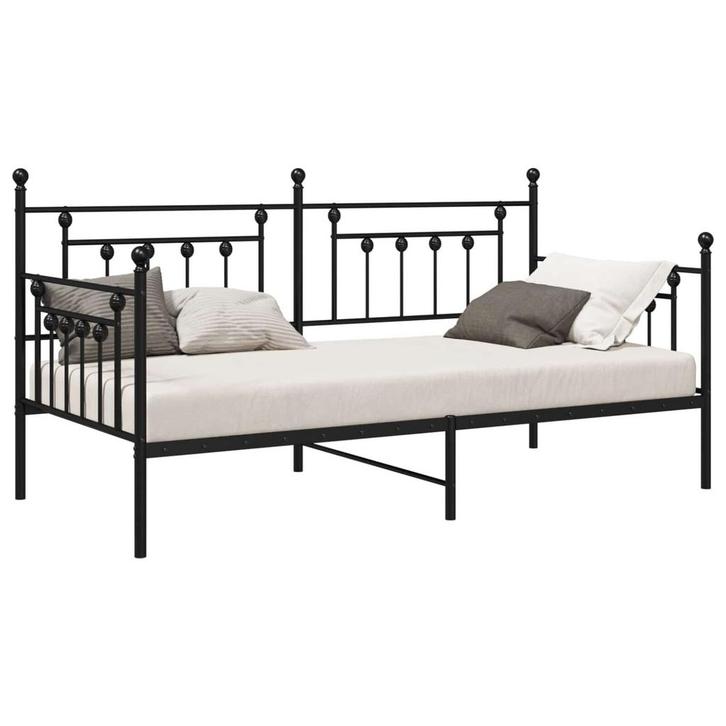 Zwart Bedframe Daybed | Retour Deal | 47% Korting, Huis en Inrichting, Slaapkamer | Bedden, Overige maten, Overige maten, Zwart