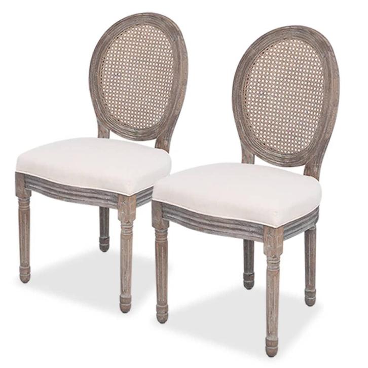 Creme Eetkamerstoelen 2 Stuks | Retour Deal | Tijdloos De..., Huis en Inrichting, Stoelen, Overige kleuren, Twee, Nieuw, Verzenden