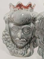 Vaas - Majolica - Setje van Moro-koppen - Caltagirone