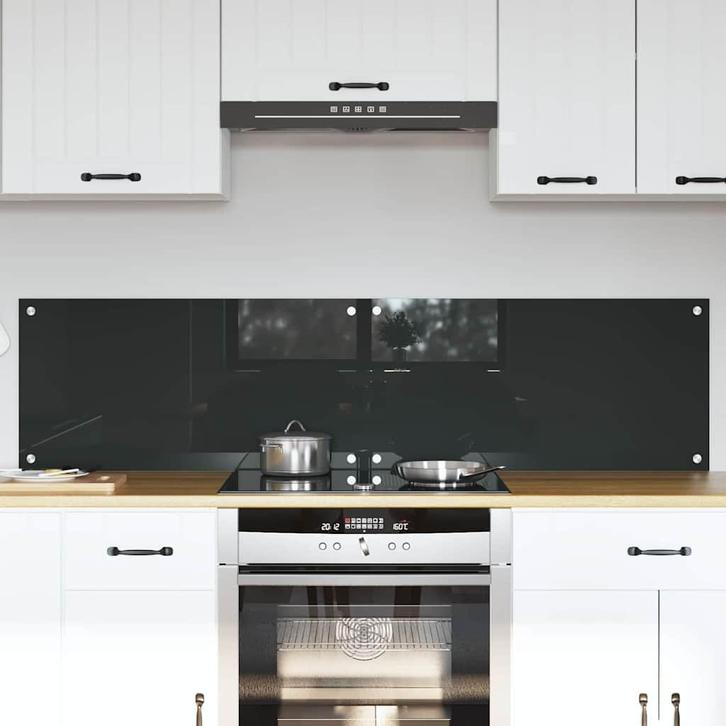 vidaXL Keuken Spatscherm 2 pcs Donkergrijs 80 x 40 cm gehard, Antiek en Kunst, Antiek | Keukengerei, Verzenden