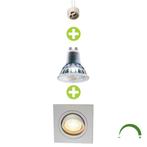 Dimbare LED Inbouwspot 5,5W vierkant 75mm wit Netstroom, Plafondspot of Wandspot, Verzenden