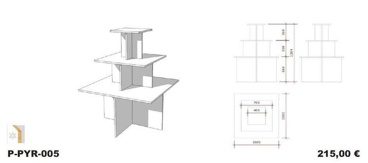 *TIP*  Glossy witte piramide tafel, Zakelijke goederen, Kantoor en Winkelinrichting | Winkel en Inventaris, Ophalen of Verzenden