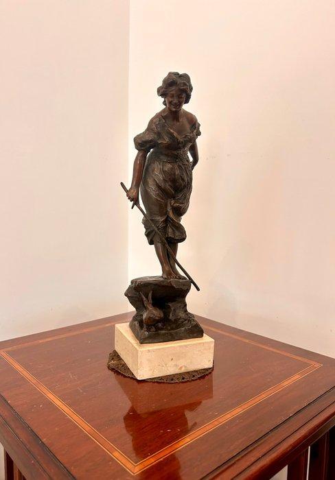 Gabriele Parente - sculptuur, La Ragazza e il Coniglio - 42, Antiek en Kunst, Antiek | Keramiek en Aardewerk