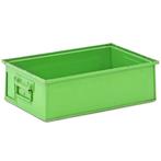 Gebruikte Magazijnbak staal stapelbaar met etikethouder +, Ophalen of Verzenden