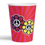 Bekers Hippie 210ml 8st, Hobby en Vrije tijd, Feestartikelen, Verzenden, Nieuw