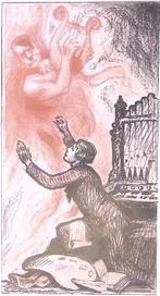 Spotprent over Hitler en cultuur in Nazi-Duitsland (Lithos), Antiek en Kunst, Verzenden