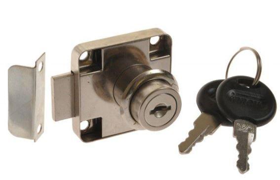 Meubel cilinderslot inbouw kast vernikkeld, Doe-het-zelf en Bouw, Hang- en Sluitwerk, Klink of Kruk, Nieuw, Overige materialen