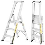 Ladder - huishoudtrap - 3 treden - aluminium - 47,5x75x12..., Doe-het-zelf en Bouw, Ladders en Trappen, Ophalen of Verzenden, Nieuw