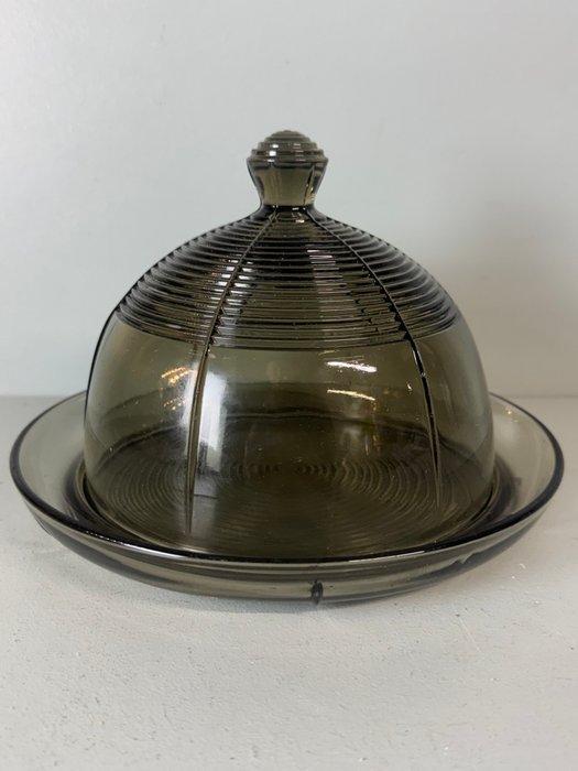 Boterschotel - Vintage Glazen Kaasstolp - botervloot-, Antiek en Kunst, Curiosa en Brocante
