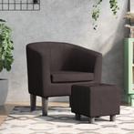 vidaXL Kuipstoel met voetenbankje kunstleer bruin, Huis en Inrichting, Fauteuils, Verzenden, Nieuw