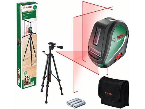 Bosch UniversalLevel 3 - Kruislijnlaser - Loodpunt boven en, Huis en Inrichting, Woonaccessoires | Overige, Zo goed als nieuw