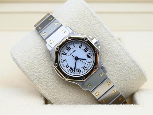 Cartier Santos Ref. 0907 Year 2000s (Box), Handtassen en Accessoires, Horloges | Dames, Goud, Zo goed als nieuw, Goud, Overige merken