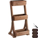 tectake Plantenbak Flora, gelakt hout, met plantenfolie - br, Tuin en Terras, Verzenden, Nieuw