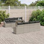 vidaXL 7-delige tuinset met kussens in lichtgrijs poly, Verzenden, Nieuw