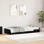 vidaXL Opbergbedframe met lade Zwart Eiken 90 x 200 cm, Huis en Inrichting, Verzenden, Nieuw