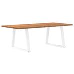 vidaXL Eettafel rechthoekig 220x100x74 cm massief eikenhout, Huis en Inrichting, Tafels | Eettafels, Verzenden, Nieuw