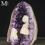 Uruguayaanse amethist druze met calcietkristal - Hoogte: 212, Verzamelen