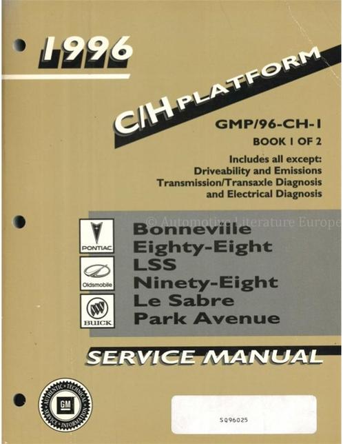 1996 PONTIAC | OLDSMOBILE | BUICK WERKPLAATSHANDBOEK ENGELS, Autos : Divers, Modes d'emploi & Notices d'utilisation
