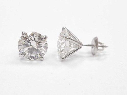 Oorstekers - 14 karaat Witgoud - 7.06ct. tw. Diamant, Handtassen en Accessoires, Antieke sieraden