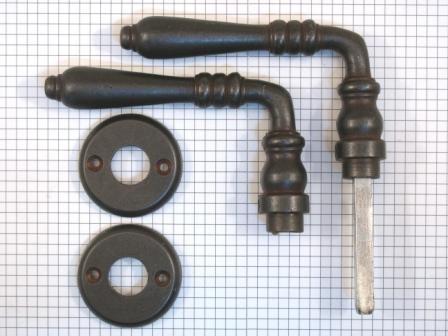 Set deurklinken ijzer geroest, Doe-het-zelf en Bouw, Hang- en Sluitwerk, Klink of Kruk, Nieuw, Overige materialen