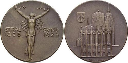 Stralsund, Stadt, Bronze-medaille 1928 medaille von Hans..., Postzegels en Munten, Penningen en Medailles, Verzenden