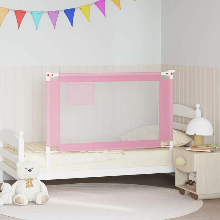 vidaXL Bedhekje peuter 120x25 cm stof roze, Kinderen en Baby's, Traphekjes, Nieuw, Verzenden