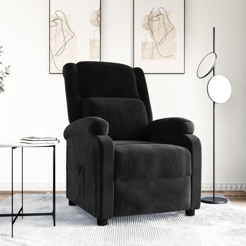 vidaXL Fauteuil verstelbaar fluweel zwart, Huis en Inrichting, Fauteuils, Nieuw, Verzenden