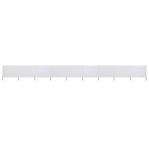 vidaXL Paravent 9 panneaux Tissu 1200 x 160 cm Blanc, Jardin & Terrasse, Parasols, Neuf, Envoi