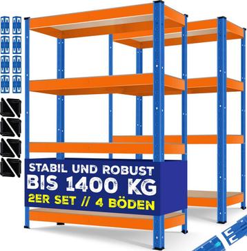 Opbergrek - Stellingkast - 2 stuks - 160x80x40 cm - Oranje - beschikbaar voor biedingen