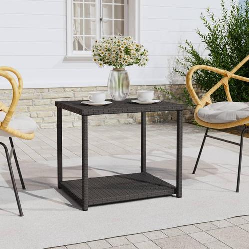 vidaXL Bijzettafel 55x45x49 cm poly rattan zwart, Huis en Inrichting, Tafels | Bijzettafels, Nieuw, Verzenden