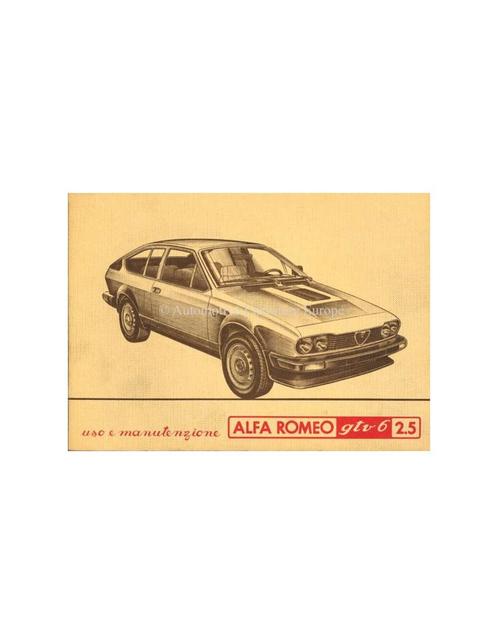 1980 ALFA ROMEO GTV6 2.5 INSTRUCTIEBOEKJE ITALIAANS, Autos : Divers, Modes d'emploi & Notices d'utilisation