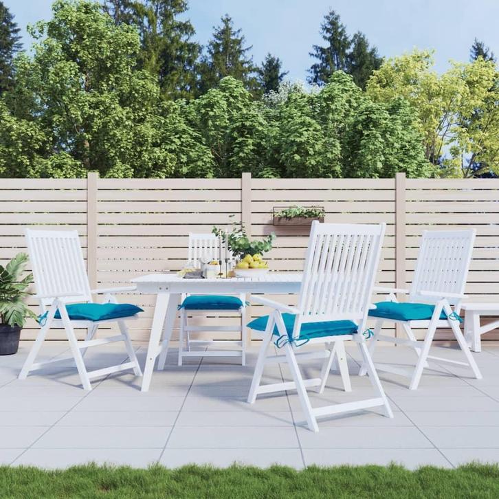 vidaXL Stoelkussens 4 st 40x40x7 cm oxford stof lichtblauw, Huis en Inrichting, Woonaccessoires | Kussens, Nieuw, Verzenden