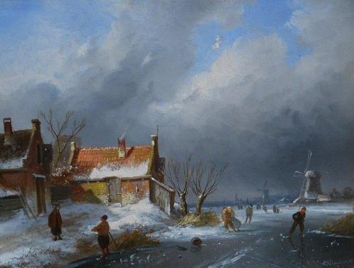 Charles Henri Joseph Leickert (1816-1907) - IJsgezicht, Antiek en Kunst, Kunst | Schilderijen | Klassiek
