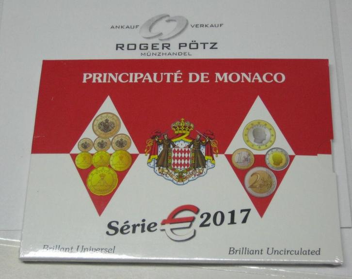 3,88 Euro Kms 2017 Monaco stempelglanz nur 8 000 Exemplare, Postzegels en Munten, Munten | Europa | Euromunten, België, Verzenden