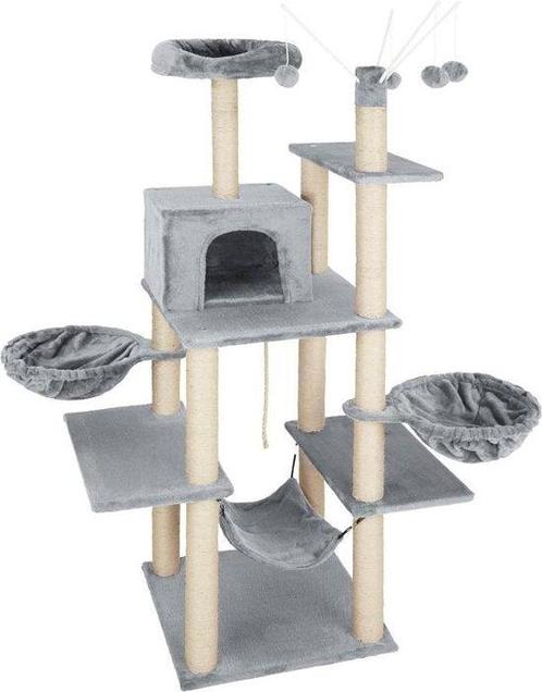 Tweedekans | TecTake Krabpaal Lilou - Grijs - 120 x 61 x 165, Dieren en Toebehoren, Katten-accessoires, Ophalen of Verzenden