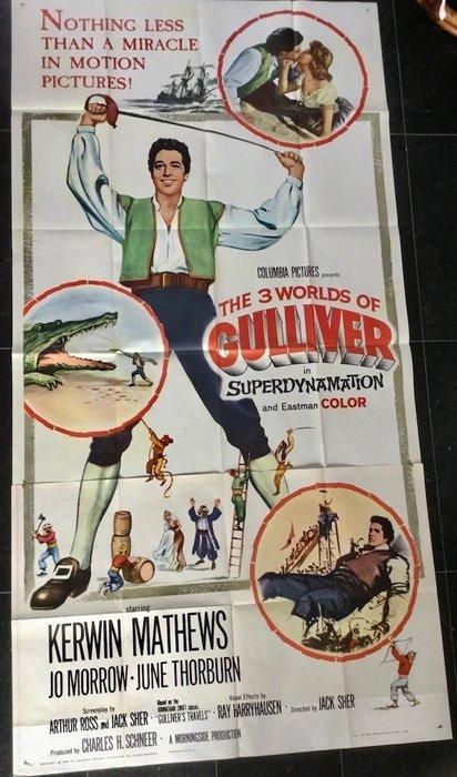 The Three Worlds of Gulliver (1960) - U.S. three sheets, Verzamelen, Film en Tv