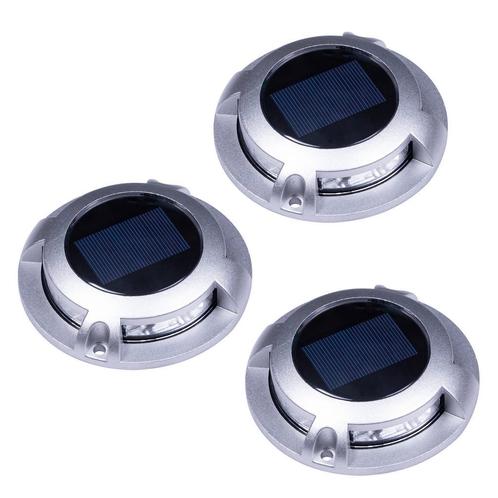 Buitenverlichting zonne-energie Set 3 stuks Solar Decklight, Tuin en Terras, Buitenverlichting, Led, Zonne-energie, Minder dan 50 watt