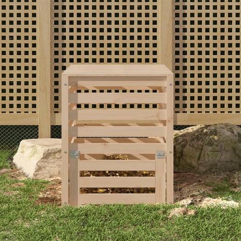 vidaXL Compostbak 63,5x63,5x77,5 cm massief grenenhout, Tuin en Terras, Overige Tuin en Terras, Nieuw, Verzenden