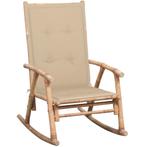 vidaXL Schommelstoel met kussen bamboe, Tuin en Terras, Verzenden, Nieuw