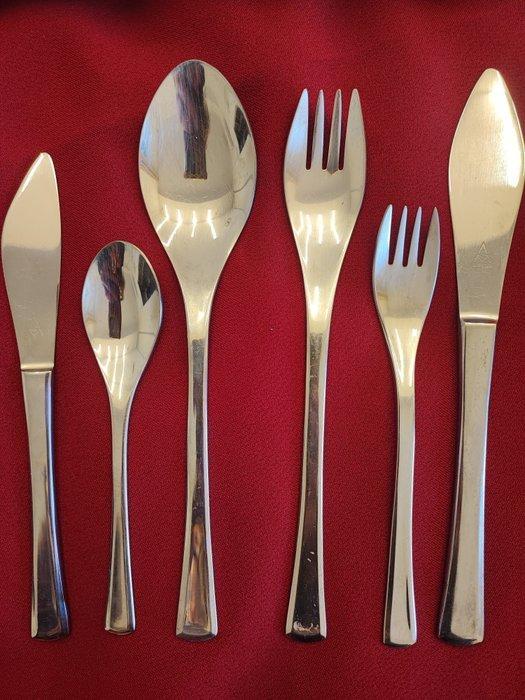 Bestekset voor 12 personen (63) - 18 /10 - Staal - Bestekset, Antiquités & Art, Antiquités | Meubles | Tables
