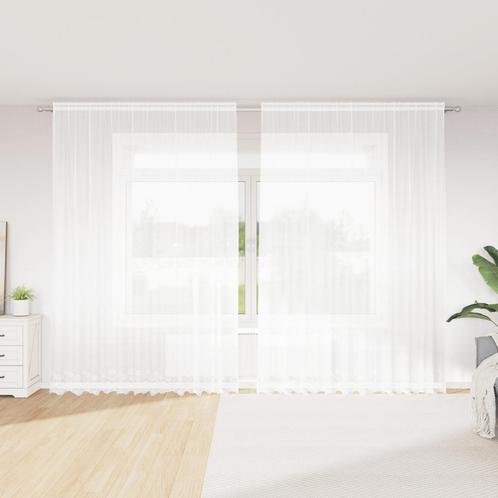 vidaXL Kant Gordijn met gordijnen Bloemen Wit 300 x 260 cm, Huis en Inrichting, Stoffering | Gordijnen en Lamellen, Nieuw, Verzenden