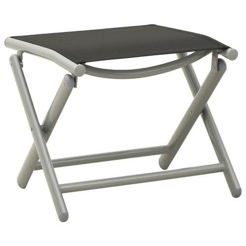 vidaXL Voetensteun inklapbaar textileen en aluminium zwart, Tuin en Terras, Tuinsets en Loungesets, Nieuw, Verzenden