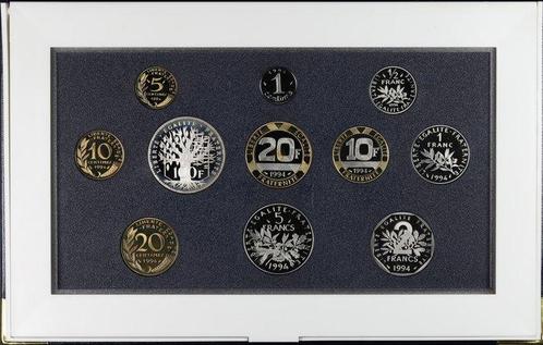 France. Proof Set 1994 (11 monnaies) dont 100 Francs argent, Postzegels en Munten, Munten | Europa | Niet-Euromunten