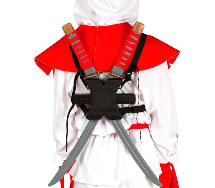 Schouder Samurai Zwaarden 55cm 2st, Hobby en Vrije tijd, Feestartikelen, Nieuw, Verzenden