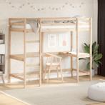 vidaXL Hoogslaper met bureau massief grenenhout 90x190 cm, Verzenden, Nieuw
