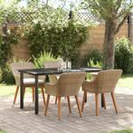 vidaXL 5-delige Tuinset Beige Poly Rattan, Tuin en Terras, Verzenden, Nieuw, Tuinset