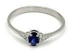 Ring - 18 karaat Witgoud Saffier - Diamant, Nieuw